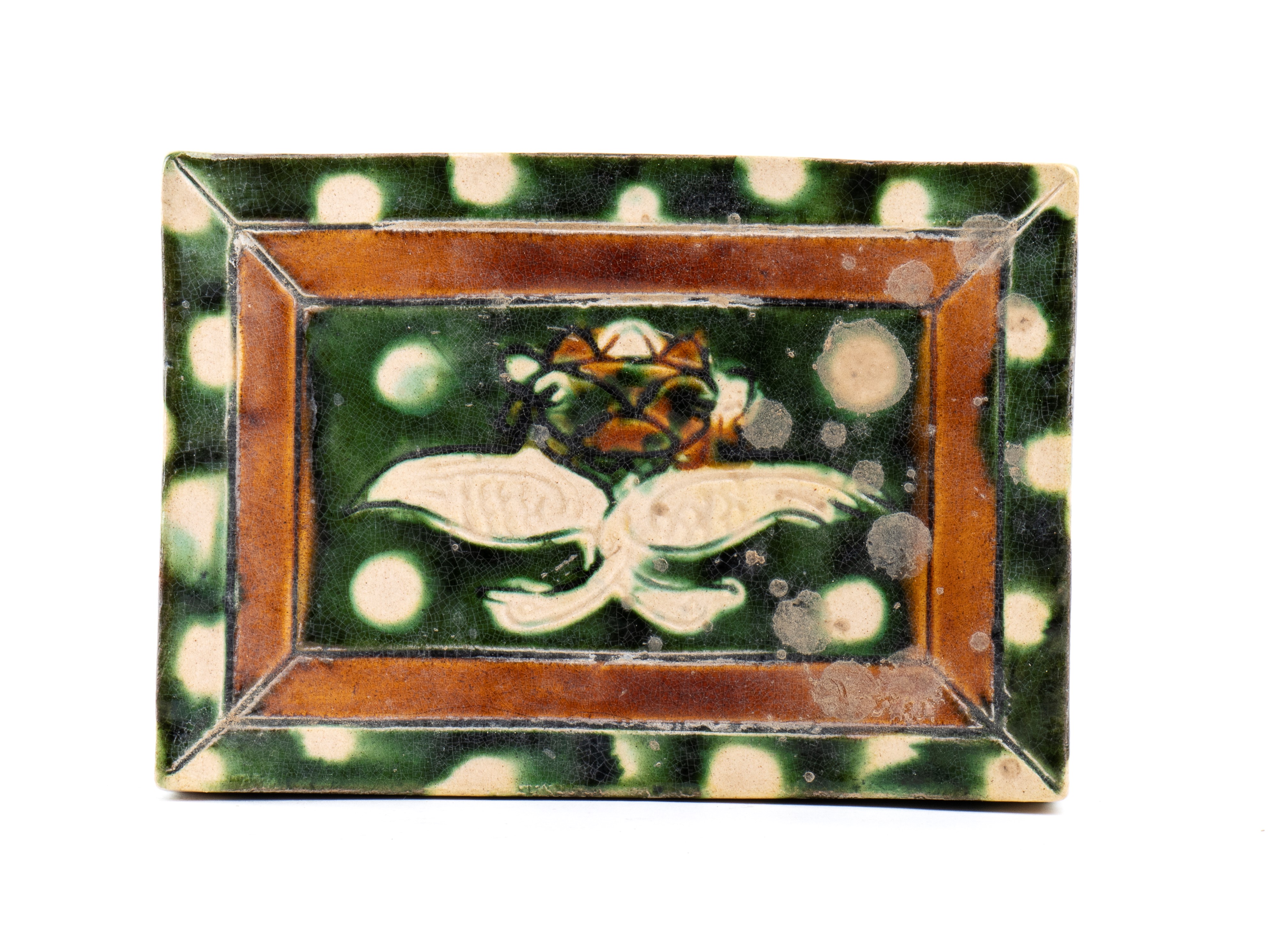Cuscino in Ceramica con Invetriatura Sancai