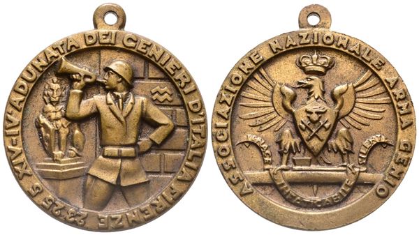 REPUBBLICA ITALIANA. Medaglia associazione arma genio. Ae (20,33 g; 35,51 mm). SPL