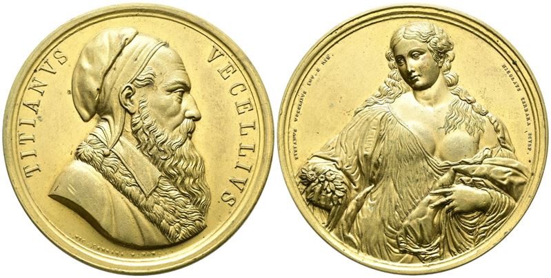 Tiziano Vecellio, Medaglia commemorativa per l'opera 'Flora', 1850, N. Cerbara