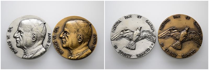 Vaticano. Paolo Vi (1963-1978). Lotto di Due Medaglie. Paolo Vi (1963-1978) A. XIII - Ae e Ag.mon...