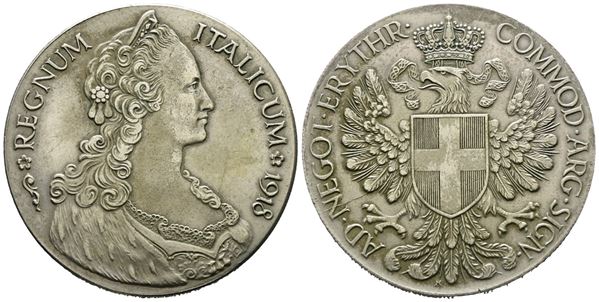 REGNO D'ITALIA. Eritrea. Vittorio Emanuele III. Tallero italicum - FALSO. Ag (26,78 g; 40,51 mm)