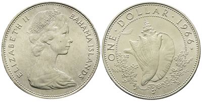 Bahamas. 1 Dollaro 1966. Ag (18,10 G; 34,48 MM)