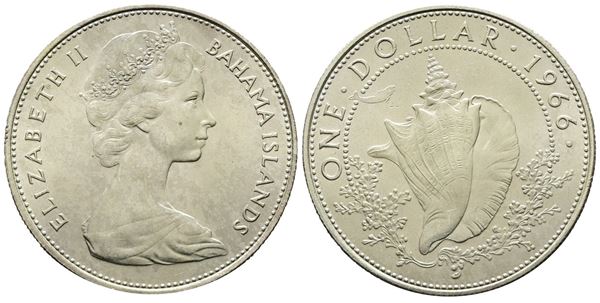 BAHAMAS. 1 dollaro 1966. Ag (18,10 g; 34,48 mm)