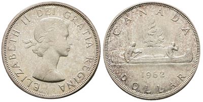 Canada. Elisabetta II (1952-2022). Dollaro 1962. Ag (23,39 G; 36,14 MM)
