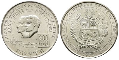 Peru. 200 Soles De Oro 1975. Ag (37,026 MM; 22,04 G)