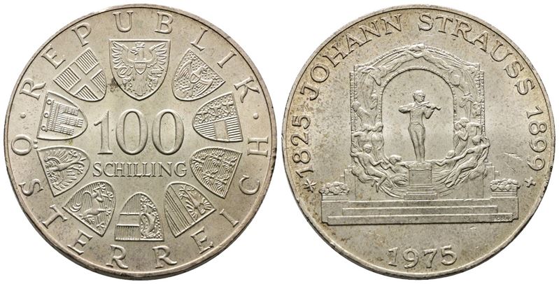 AUSTRIA. 100 scellini 1975 (23,86 g; 36,16 mm)