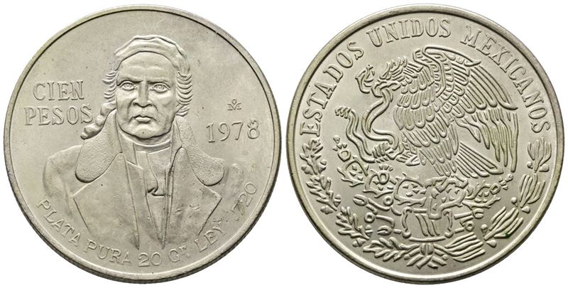 MESSICO. 100 pesos 1978. Ag (27,72 g; 39,5 mm)