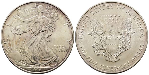 USA. Oncia da 1 dollaro 1996 Ag (31,48 g; 40,62 mm) KM 273
