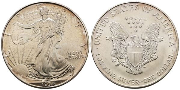 USA. Oncia da 1 dollaro 1994. Ag (31,64 g; 40,58 mm) KM 273