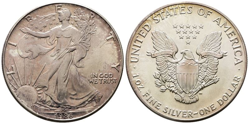 Usa. Oncia da 1 Dollaro 1986. Ag (31,39 G; 40,61mm) Km 273