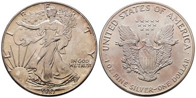 Usa. Oncia da 1 Dollaro 1987. Ag (31,32 G; 40,68 MM) Km 273