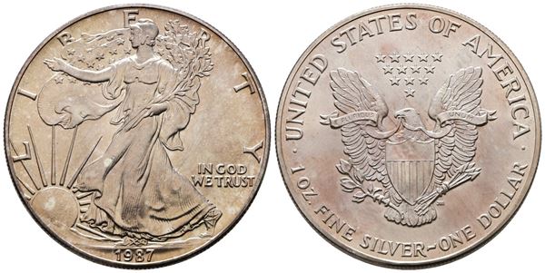 USA. Oncia da 1 dollaro 1987. Ag (31,32 g; 40,68 mm) KM 273