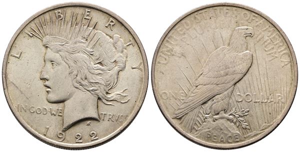 USA. Dollaro PEACE 1922. Ag (26,83 g; 38,16 mm) KM 150