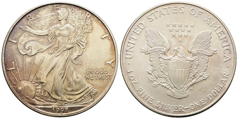 USA. Oncia da 1 dollaro 1997. Ag (31,41 g; 40,69 mm) KM 273