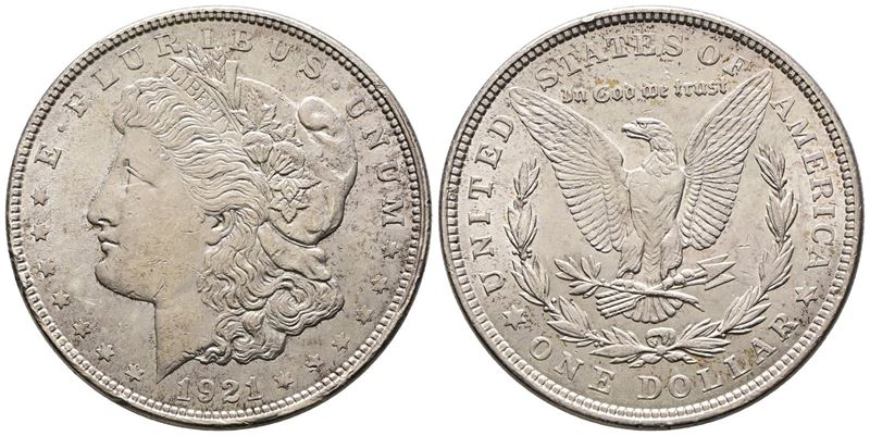 Usa. Dollaro "morgan" 1921. Ag (26,79 G; 38,02 MM) Km 110