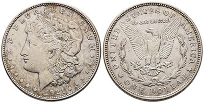 Usa. Dollaro "morgan" 1921. Ag (26,73 G; 38,09 MM) Km 110