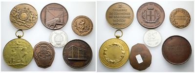 Italia-Francia, Lotto di 7 medaglie, XX secolo, metalli vari