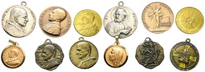 Vaticano. Pio XI, Pio XII, Paolo Vi. Lotto di 6 Medaglie. Dimensioni e Metalli Vari.