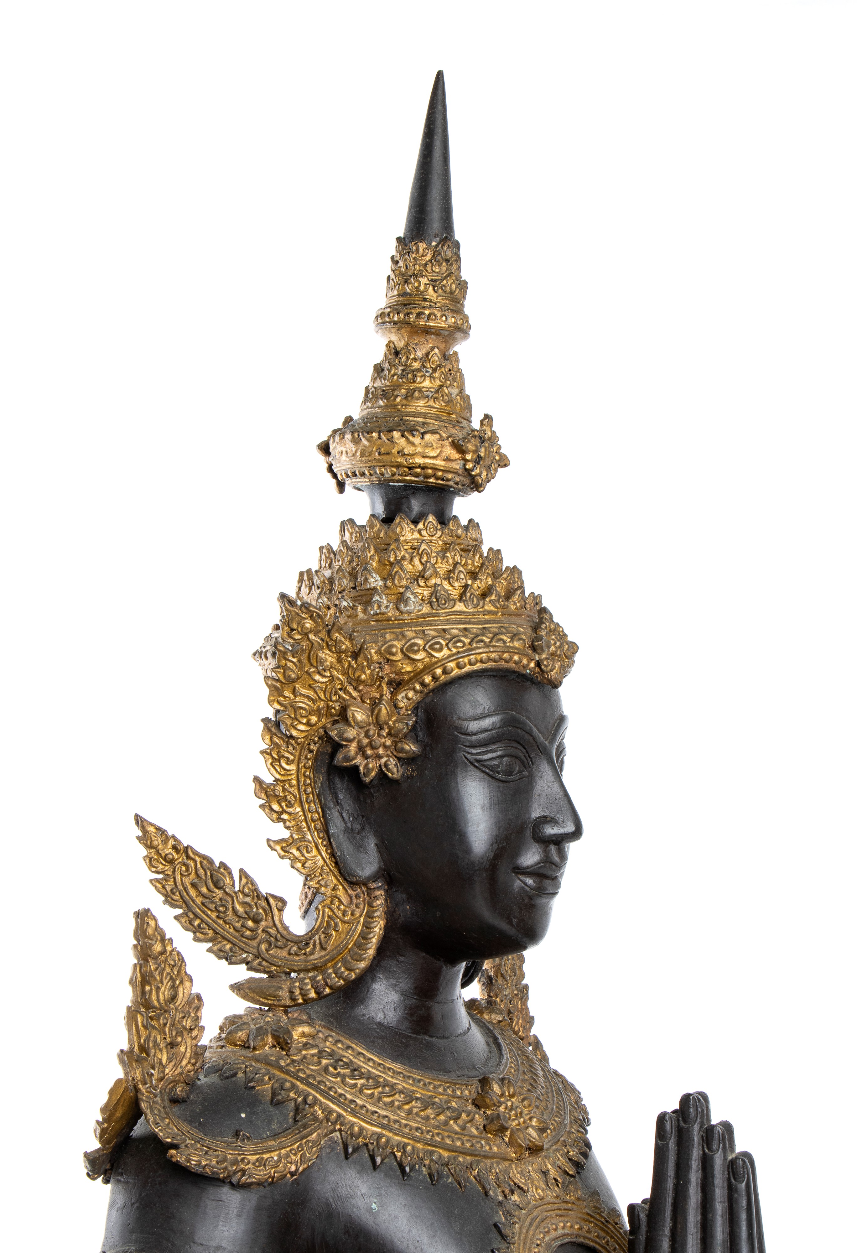 GRANDE SCULTURA IN BRONZO PARZIALMENTE DORATO DI GUARDIANO THEPANOM