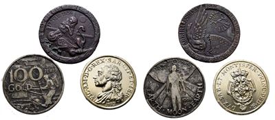 Lotto di 3 Medaglie/Token, Metalli Vari, Conservazione Inequivocabile