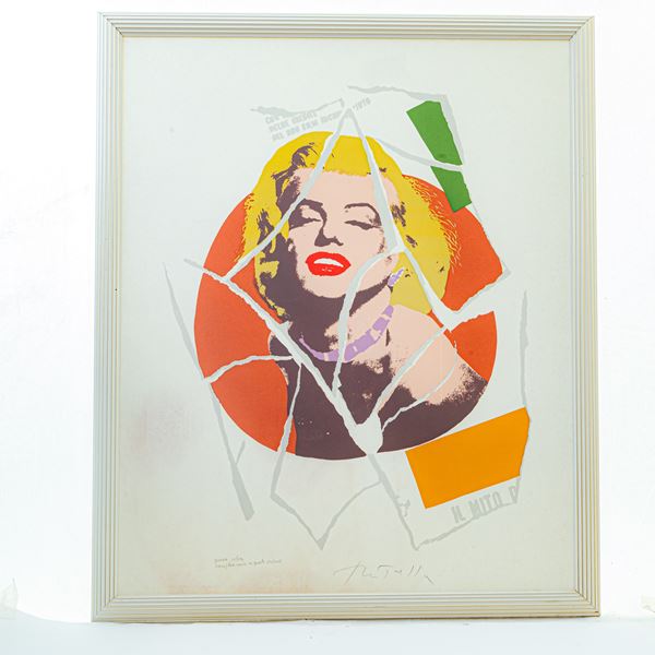 MIMMO ROTELLA - Marilyn Monroe , multiplo su carta