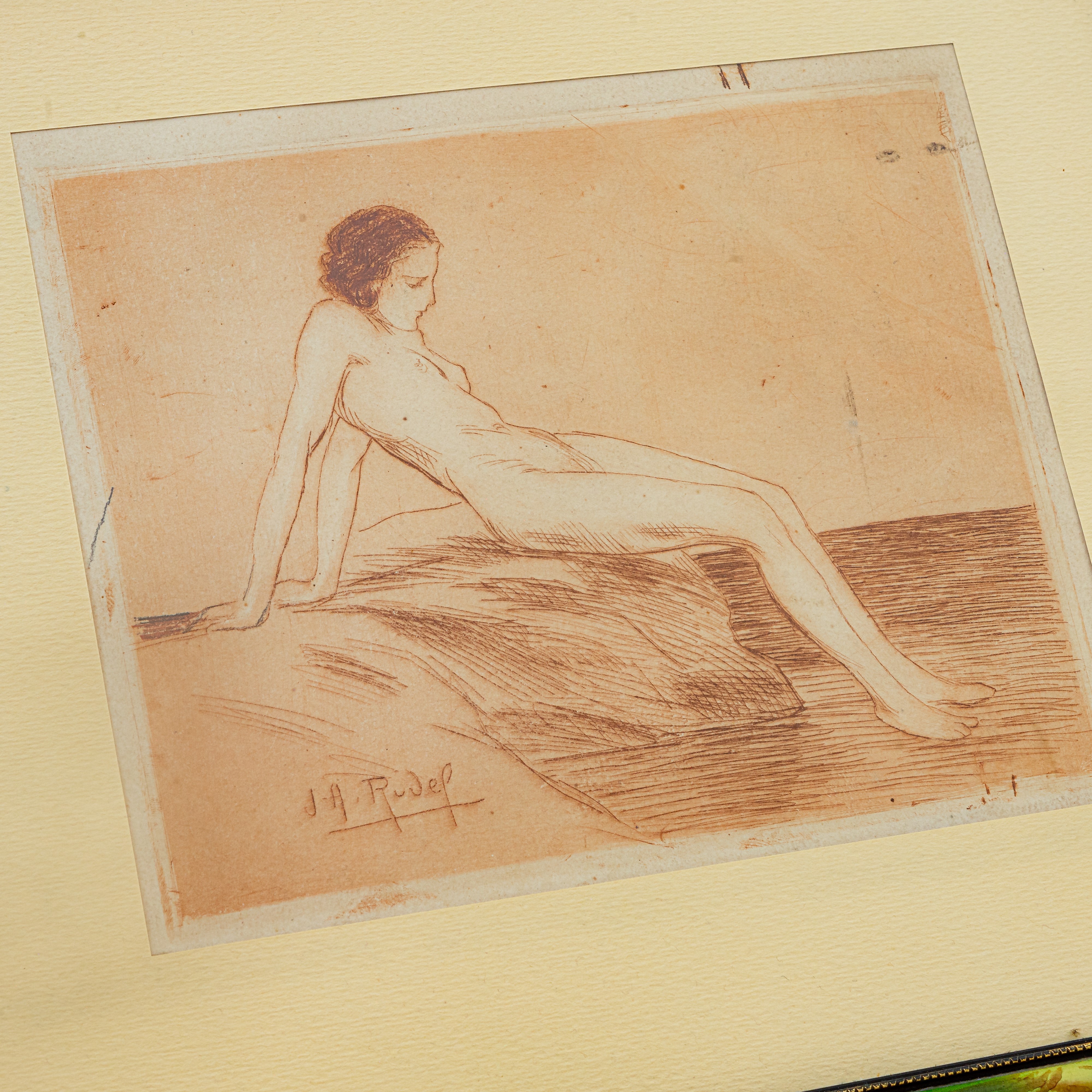 Lotto di due nudi femminili, multipli su carta