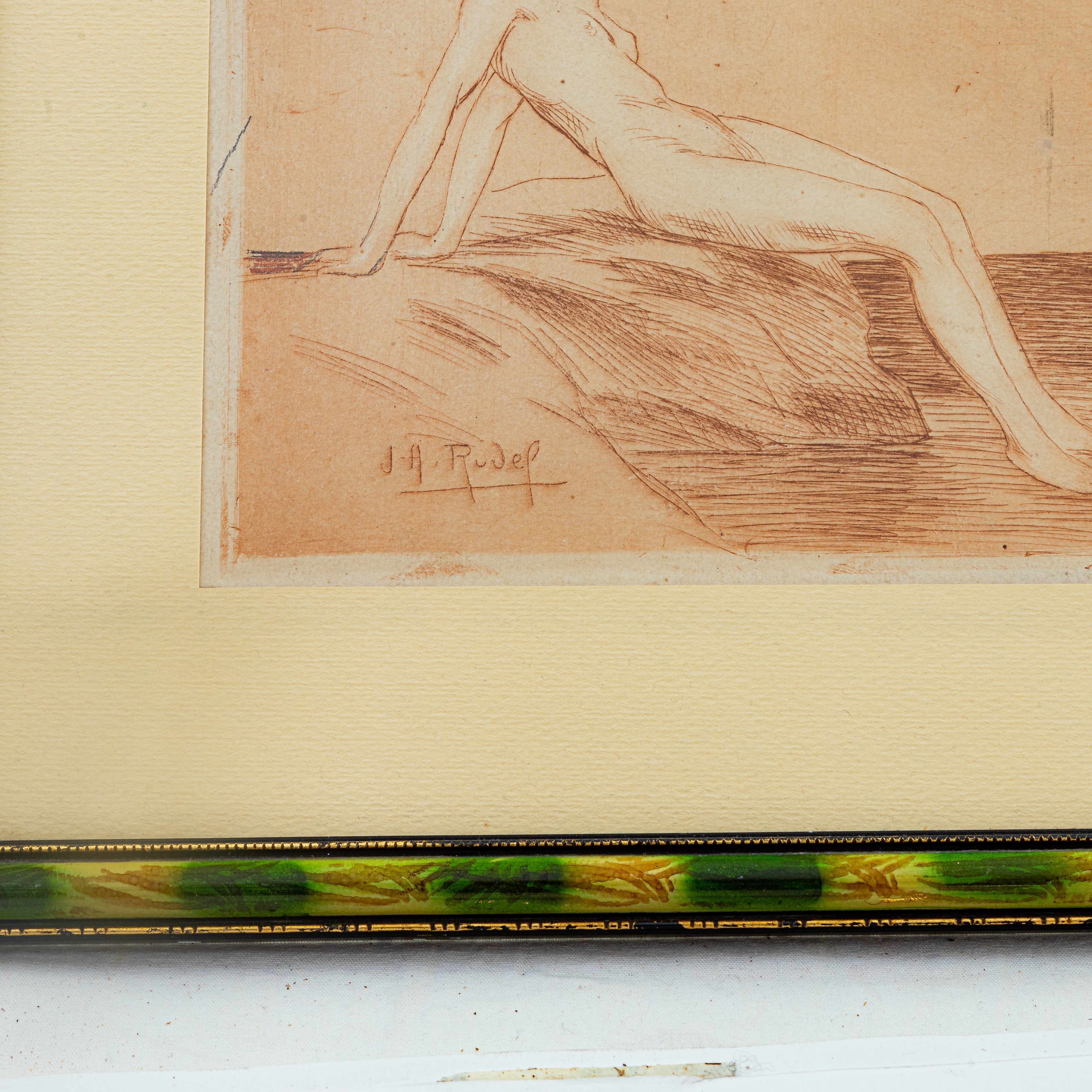 Lotto di due nudi femminili, multipli su carta