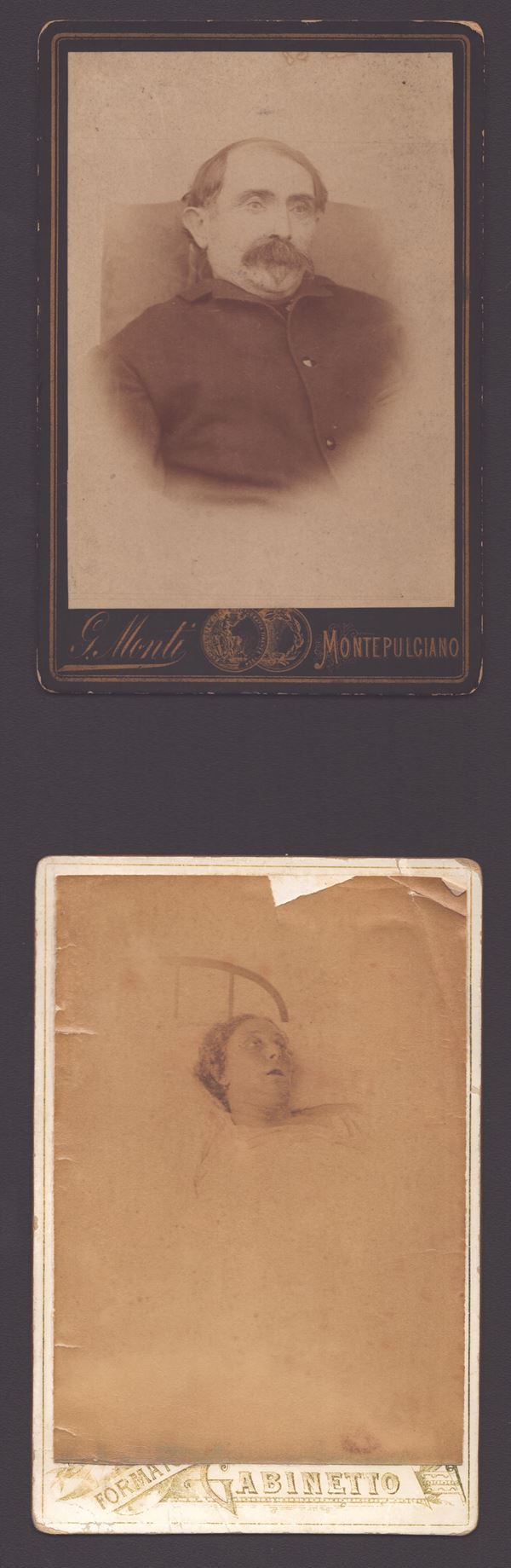 Coppia di carte-de-visite post mortem, ca. 1890