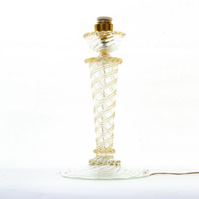 Lampada da Appoggio in Vetro Bianco Pulegoso