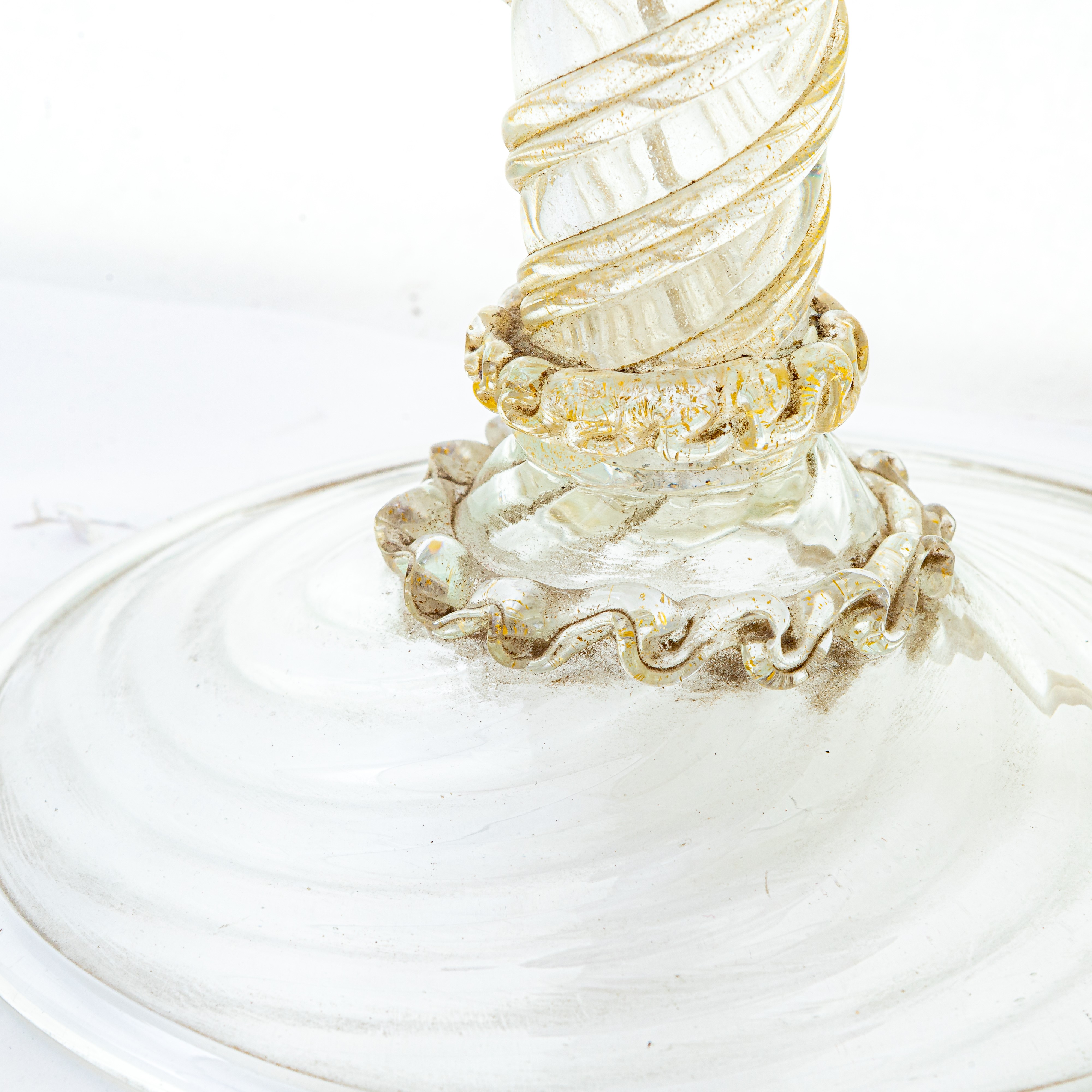 Lampada da Appoggio in Vetro Bianco Pulegoso