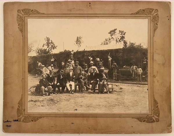 Inizio lavori quartiere IGEA, Roma 1910  - Asta Opere su carta. Stampe, disegni, foto d'epoca - Bertolami Fine Art - Casa d'Aste