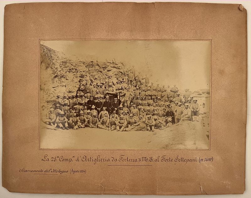 Ritratto 25°comp. di Artiglieria al Forte Settepani 1894