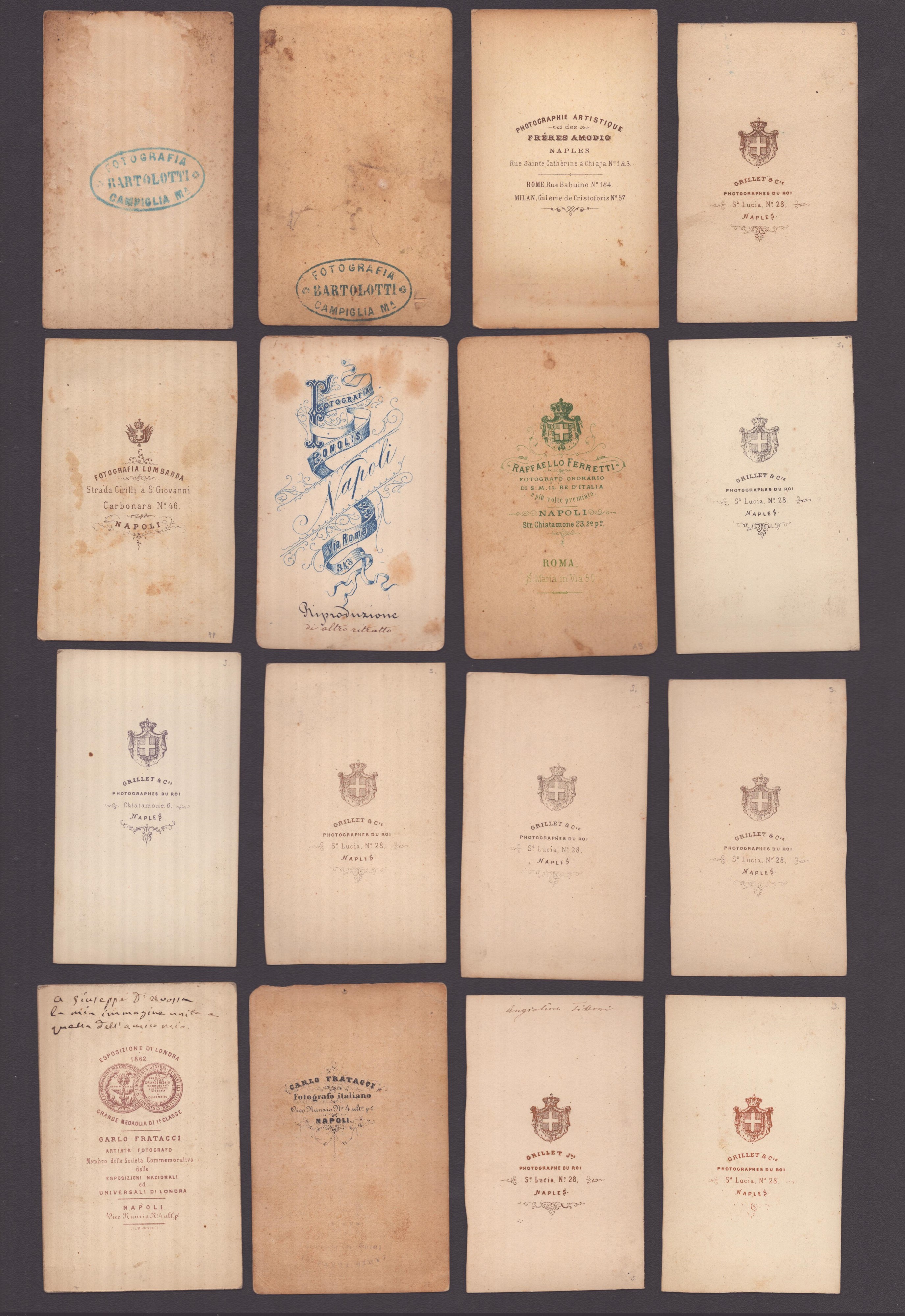 Raccolta di 60 CDV di Fotografi Italiani