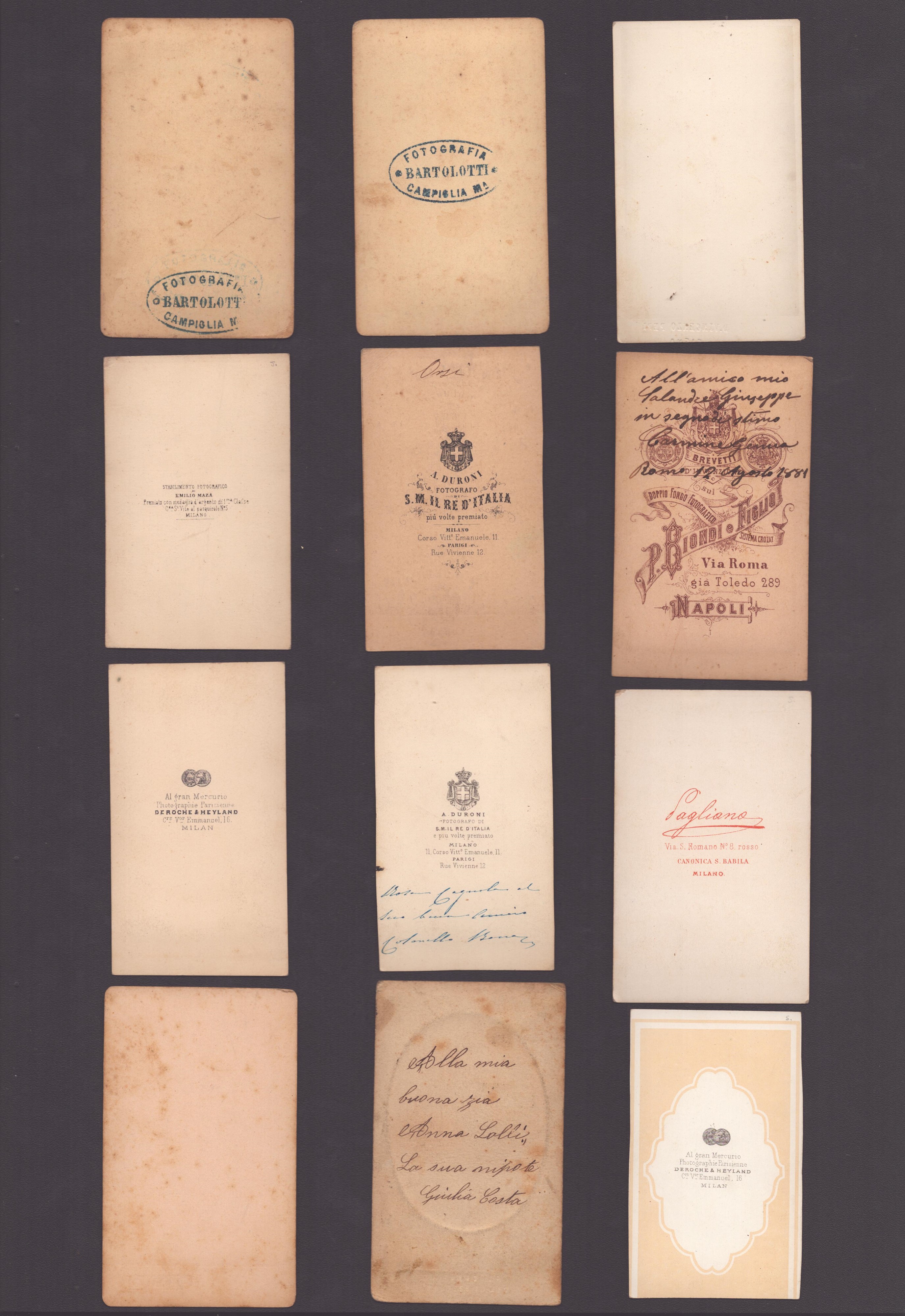 Raccolta di 60 CDV di Fotografi Italiani