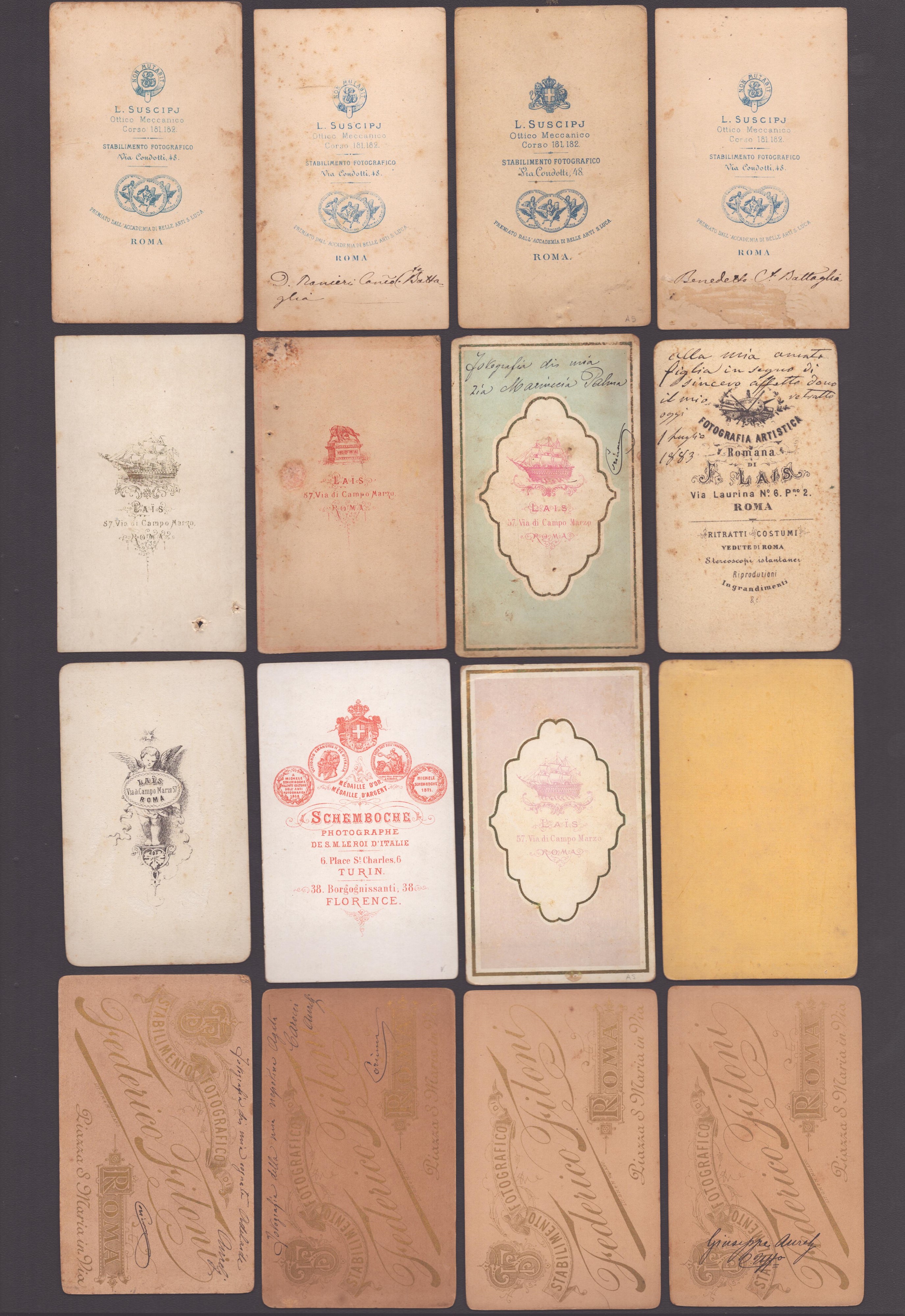 Raccolta di 36 CDV di Fotografi Romani