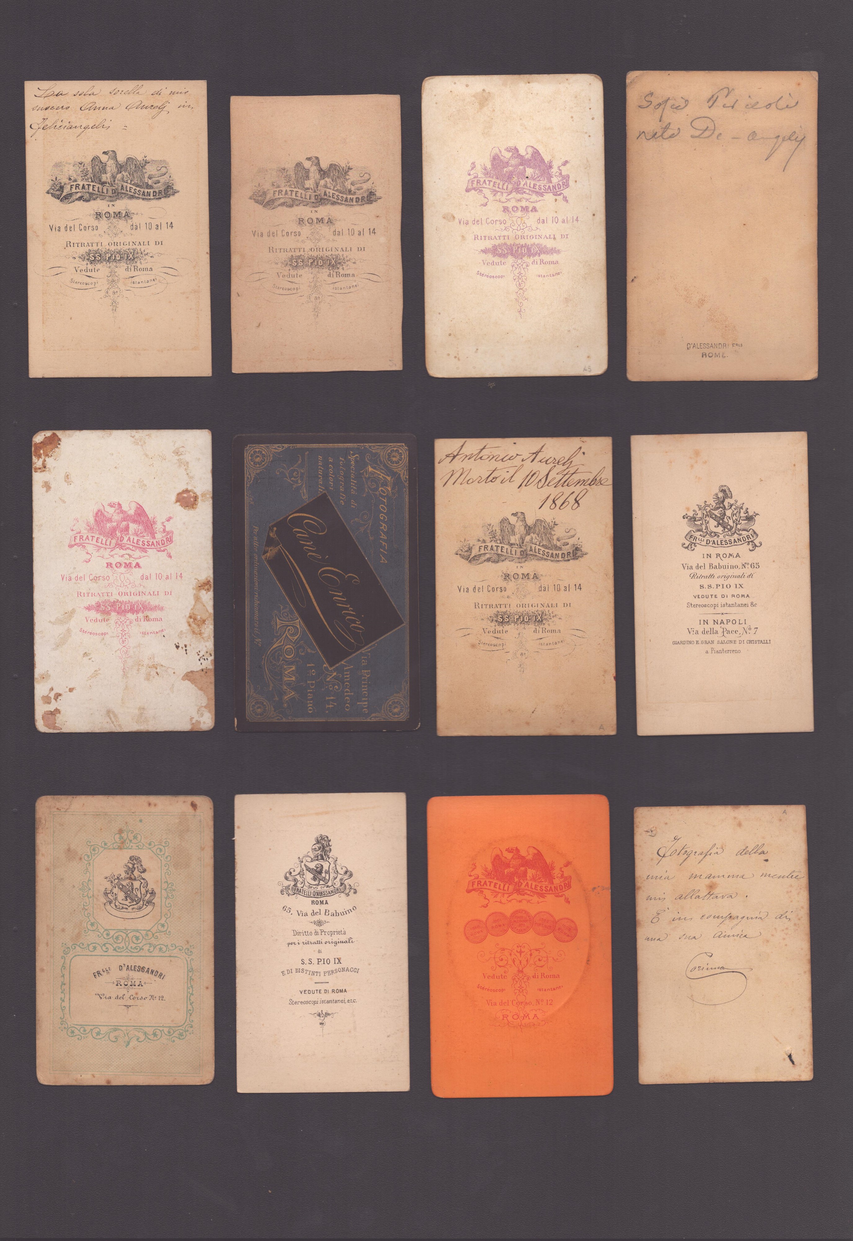 Raccolta di 36 CDV di Fotografi Romani