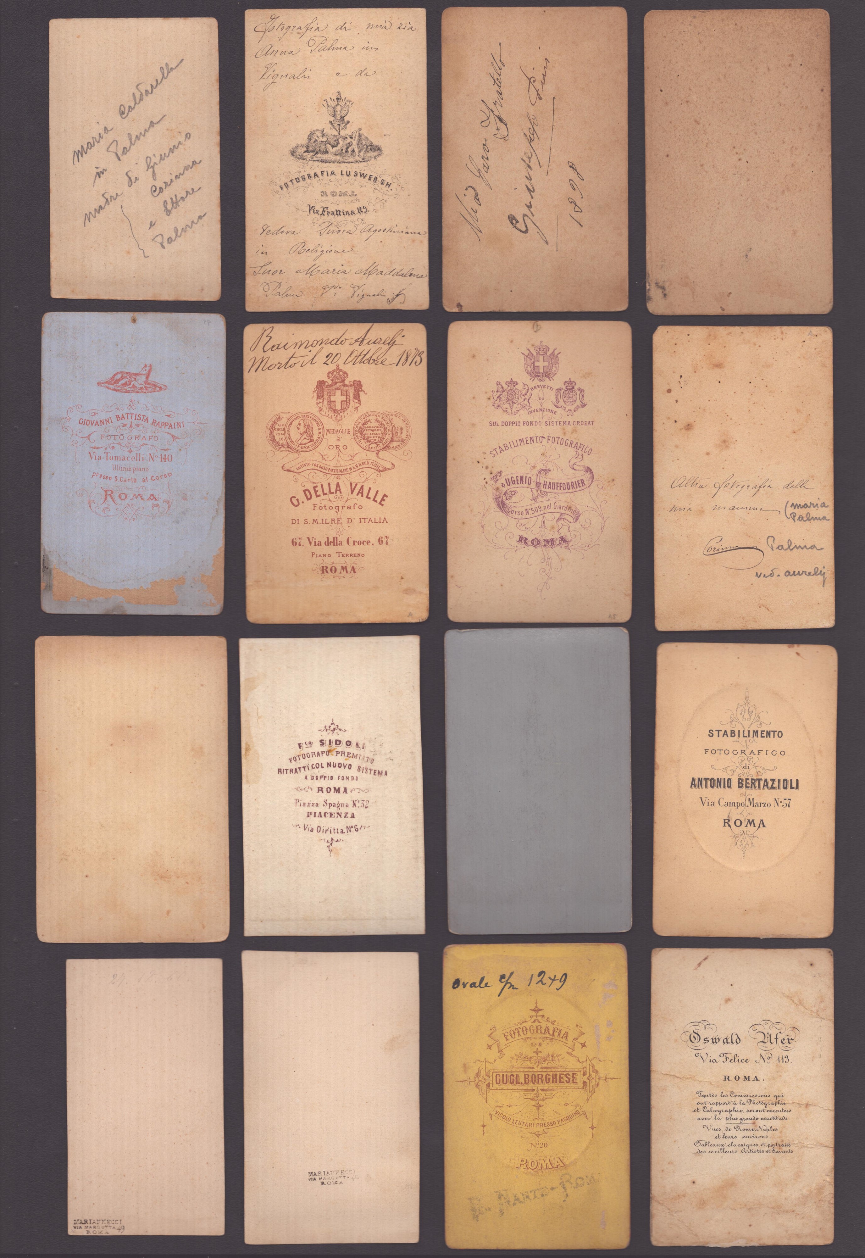 Raccolta di 60 CDV di Fotografi Romani