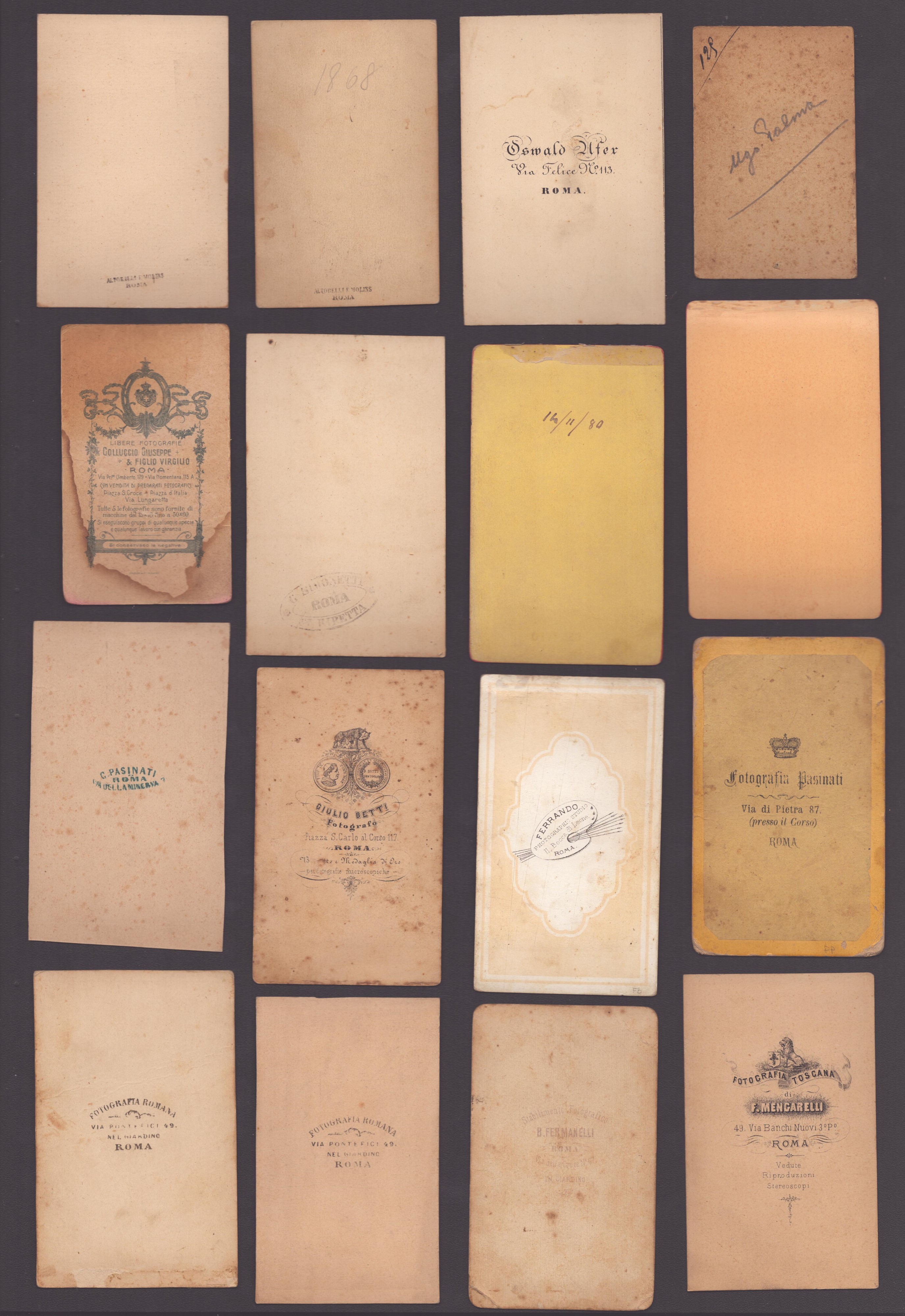 Raccolta di 60 CDV di Fotografi Romani