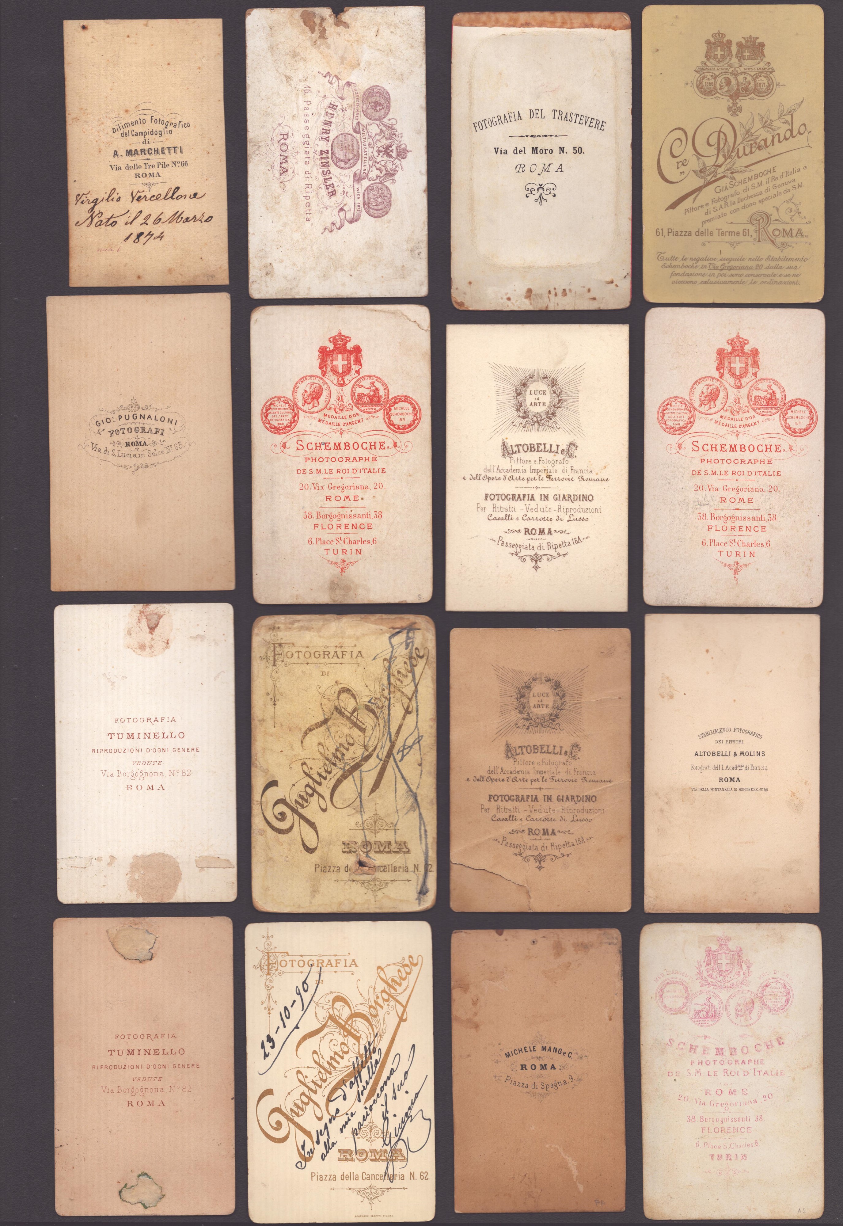 Raccolta di 60 CDV di Fotografi Romani