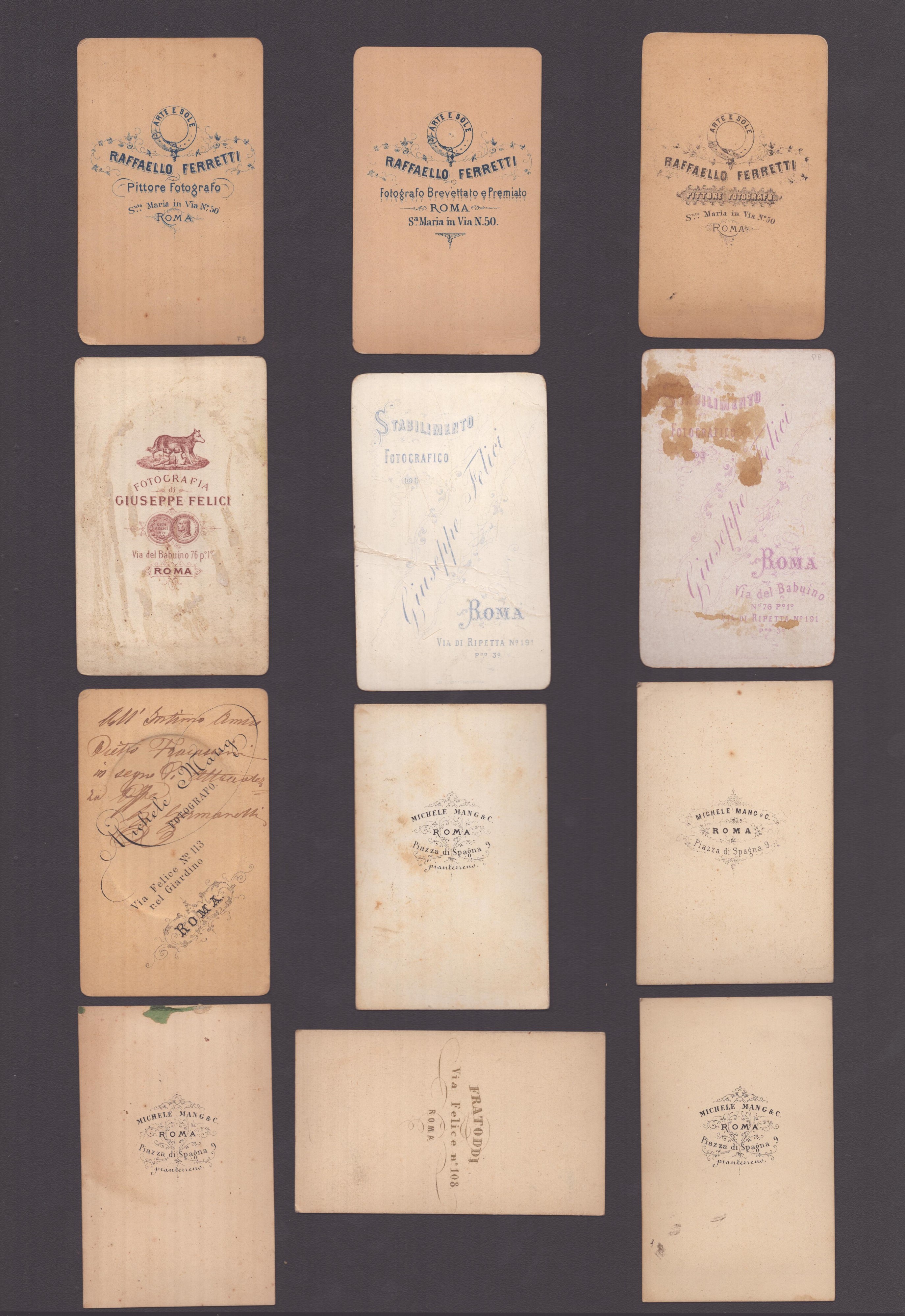 Raccolta di 60 CDV di Fotografi Romani