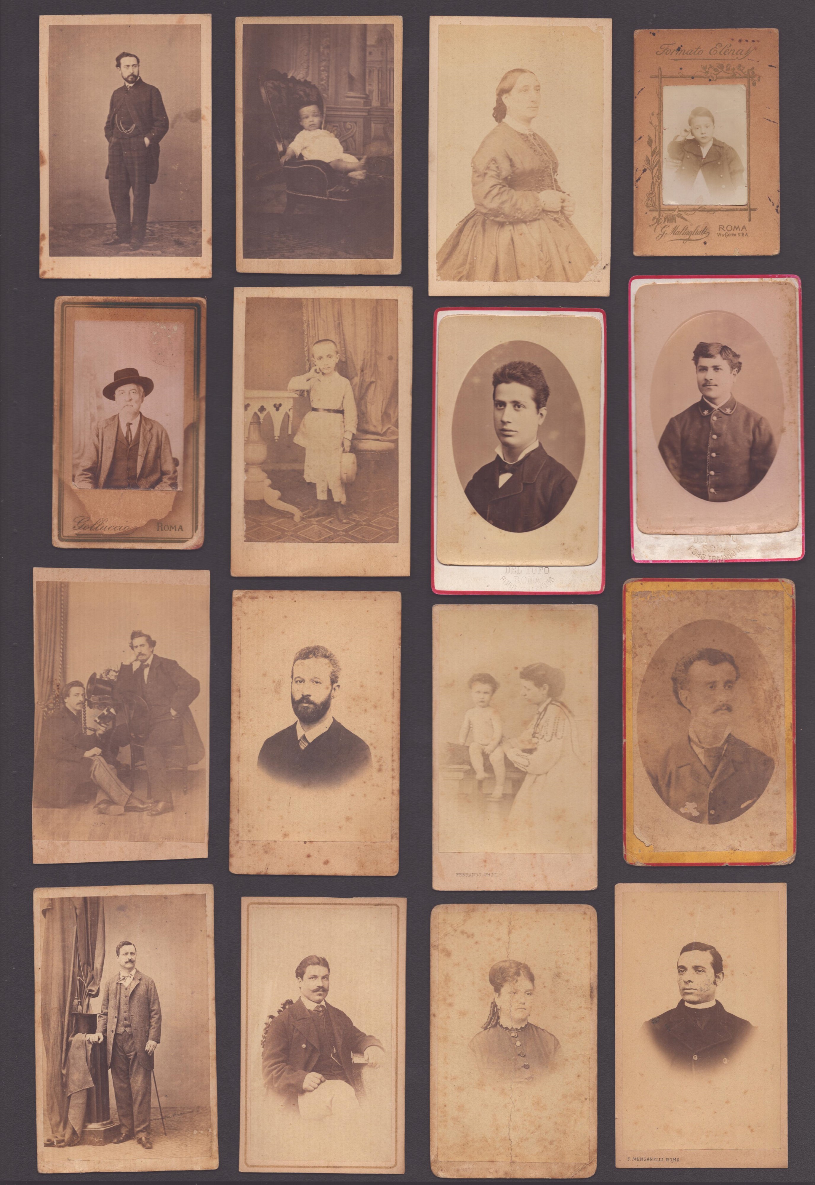 Raccolta di 60 CDV di Fotografi Romani