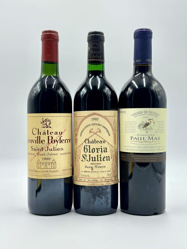 Château Leoville Poyferre - Château Gloria - Vignes De Nicole Paul Mas, 1992-1993-2022