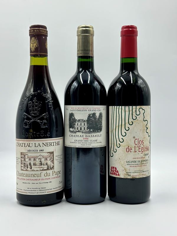 Château La Nerthe - Château Assault - Clos De L'Eglise, 1990-1985-1998