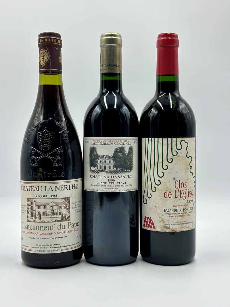 Château la Nerthe - Château Assault - Clos De L'eglise, 1990-1985-1998