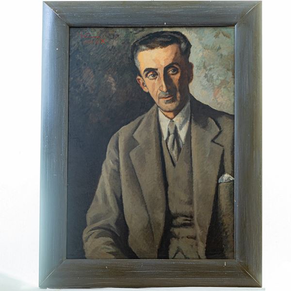 ENRICO GIANNELLI : Bust of a gentleman  (1932 in X)  - oil painting on wood - Auction Smart Auction: furniture, paintings, sculptures, silver and more at affordable prices - Bertolami Fine Art - Casa d'Aste