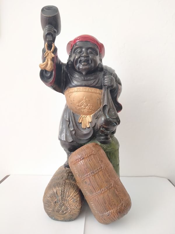 A POLYCHROME BRONZE DAIKOKU