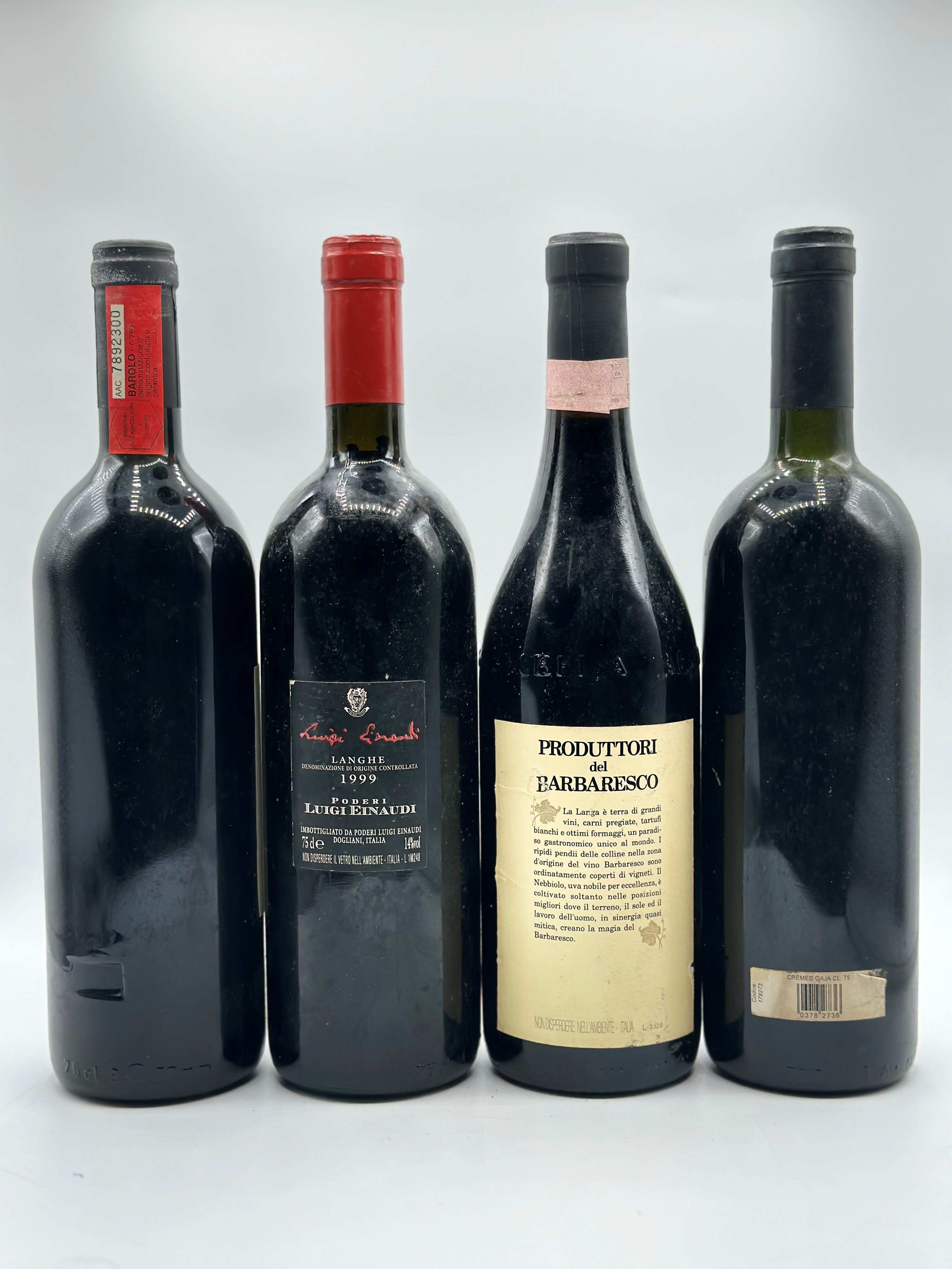 Selezione Piemonte, Prunotto - Einaudi - Prod. Barbaresco - Gaja, 1985-1999-2002