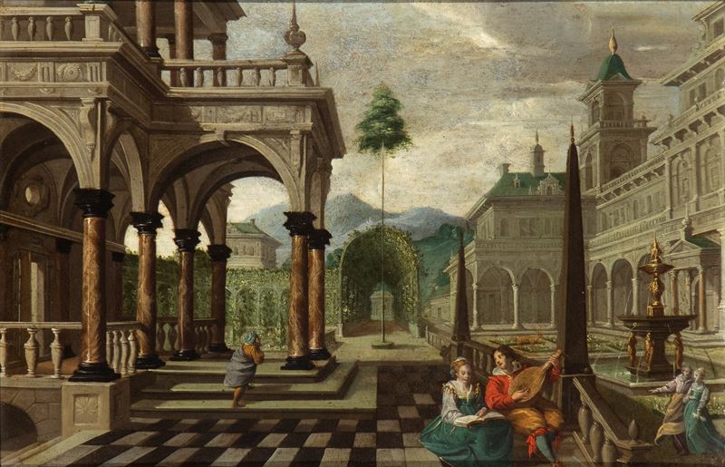 Dirck Van Delen - Concerto nel Giardino di una Villa