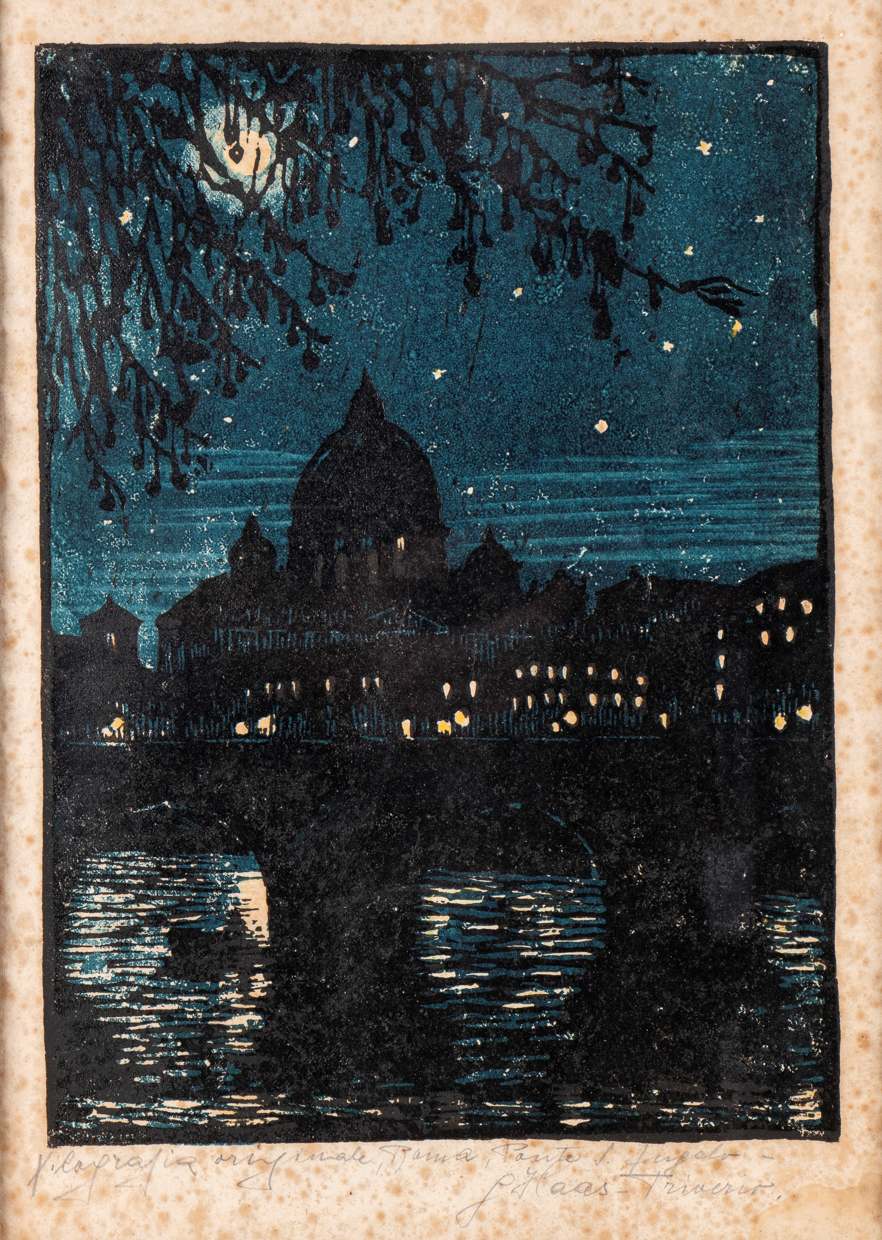 Giuseppe Haas Triverio - Roma da Ponte Sant'angelo | Tempio di Nerva