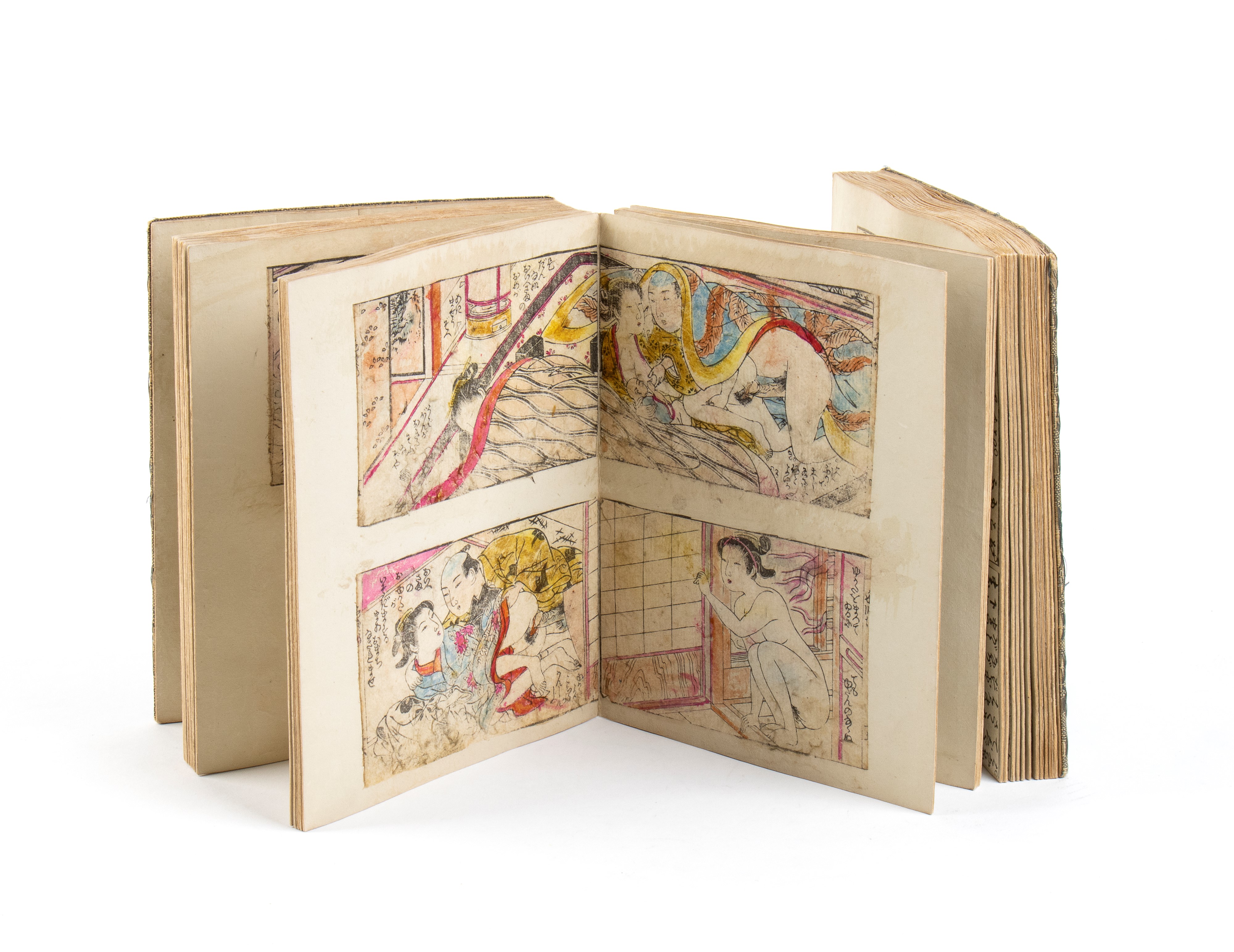 Cento Stampe Xilografiche di Tema Erotico Shunga Raccolte a Libro